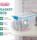 Sterilite 6-Pack Gasket Box, Weather-Resistant Storage Bins with Latching Lids, 20 Quart - Heavy-Duty Organizing Containers f
