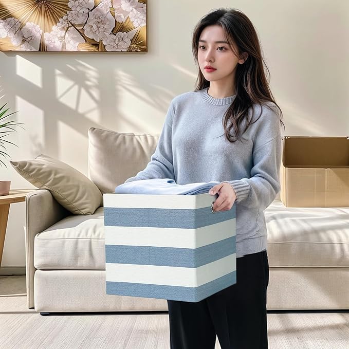 Foldable Cube Storage Bin Organizing Baskets Cubby Boxes Fabric Storage Cubes Organizer Bins with Handles for Organization Sh