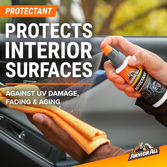 Armor All Car Wash and Car Interior Cleaner Kit, Includes Towel, Tire Foam, Glass Spray, Protectant Spray and Cleaning Spray,