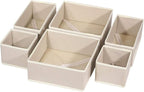 DIOMMELL 6 Pack Foldable Cloth Storage Box Closet Dresser Drawer Organizer Fabric Baskets Bins Containers Divider with Drawer