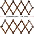 AMAPON Accordion Style Expandable Wall Wooden Coat Rack 13 Hooks (Pegs) Hang Hats Jackets Coffee Mug Purses Necklaces Towels 