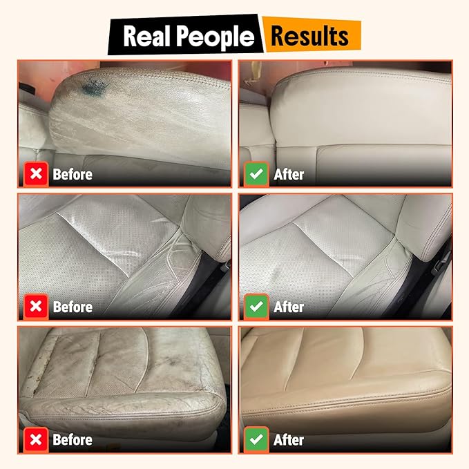 Car Leather Cleaner and Conditioner - pH Neutral, Non-Toxic & Non-Greasy - Gently Cleans, Restores and Protects Leather Seats