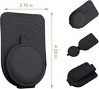 Sunglasses Holder for Car, Genuine Leather, Magnetic Closure, Card Pocket, Universal Fit for All Glasses, Black, Sun Visor Organizer
