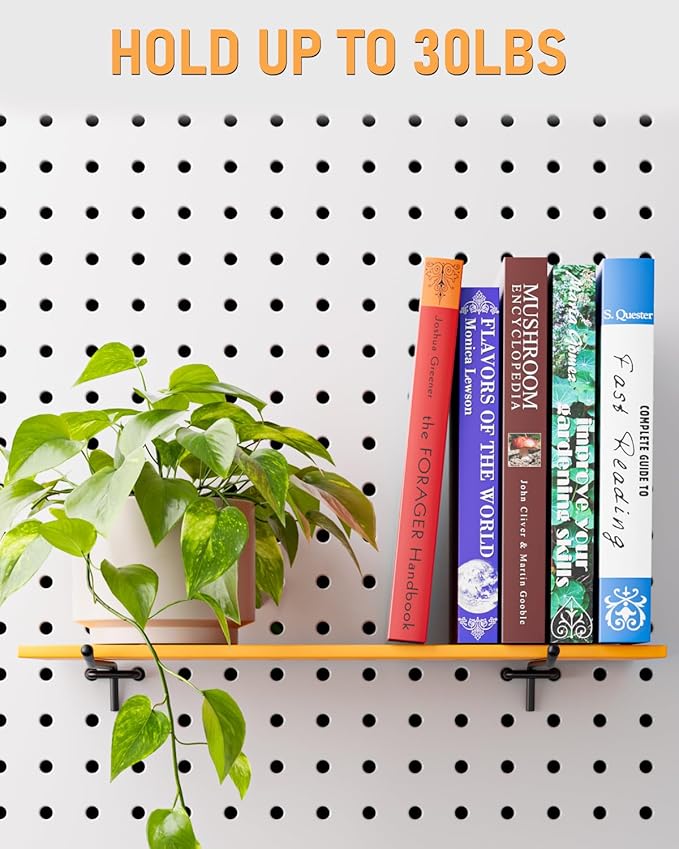 INCLY 60 Pack 6 Inch Black Pegboard Hooks, 1/4" Heavy Duty Peg Board Shelving Hooks Accessories, Peg Board Tool Hangers Only 