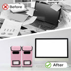 BALEINE File Organizer Box with Lid, Collapsible File Folder Organizer with Plastic Slide, Hanging File Folder Box for Office