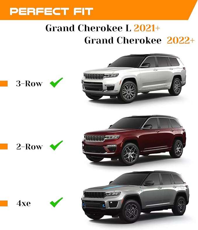 Snailfly 330 LBS Lockable Roof Rack Cross Bars Fit for Jeep Grand Cherokee L 2021-2026 & Grand Cherokee WL 2022-2025 2026, Aluminum Crossbars, Rooftop Luggage Cargo Carrier Accessories for Kayak Bike
