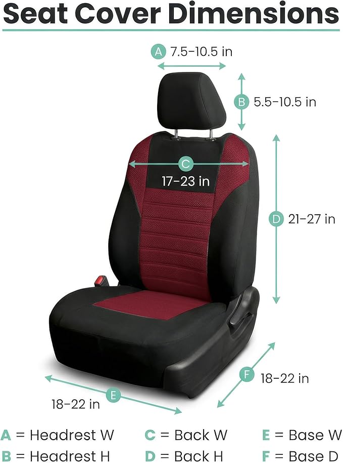 FH Group Automotive Car Seat Covers Front Set Premium 3D Air Mesh Front Seat Covers, Airbag Compatible Universal Fit Interior