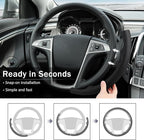 Steering Wheel Cover for Chevy (Chevrolet) Equinox 2010-2017/ GMC Terrain 2010-2017/ Buick Lacrosse 2010-2015/ Regal 2011-2013 (Perforated Black)