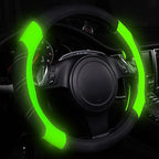 CAR PASS Line Rider Microfiber Leather Sporty Steering Wheel Cover Universal Fits for 95% Truck,SUV,Cars 14.5-15inch, Anti-Sl