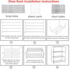 4-Tier Stackable Small Shoe Rack, Lightweight Shoe Shelf Storage Organizer for Entryway, Hallway and Closet(White)