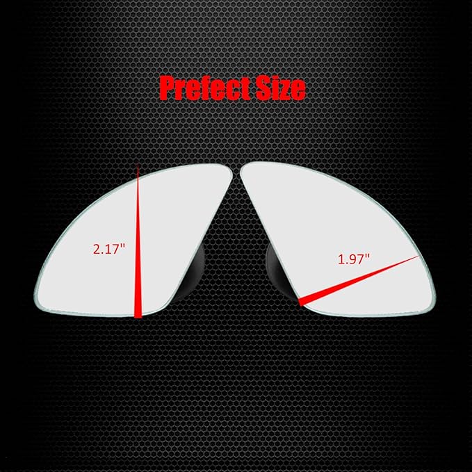 Ampper Fan Shaped Blind Spot Mirror, Frameless HD Glass Convex Wide Angle Stick on Blindspot Mirror Rearview Car Mirror for Car SUV and Truck (Large, Pack of 2)