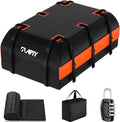 21 Cubic Feet Car Rooftop Cargo Bag Carrier, Soft Roof Top Luggage Bag for All Vechicles with/Without Rack - with Waterproof Zip, Anti-Slip Mat, Luggage Lock, Storage Bag, Door Hooks