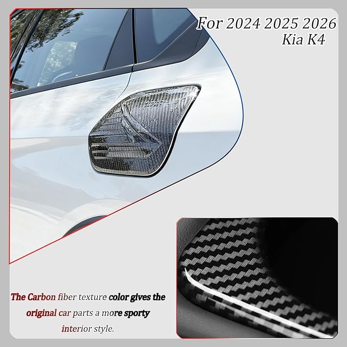 Fuel Tank Cap cover, For KIA K4 2024 2025 2026, Car Fuel Tank Cap Decoration Accessories - Carbon Fiber