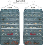 BB Brotrade Hanging Jewelry Organizer,Accessories Organizer,56 Zipper Pocket Organizer for Holding Jewelries (Grey-Zipper)