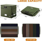 DocSafe File Box with Lock,Multi-Layer Fireproof Document Box Collapsible File Storage Organizer with Pockets/Handle,Portable