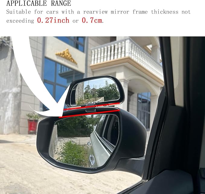 Blind Spot Mirror, Wide Angle HD Glass Rearview Mirror Adjustable Universal for Cars SUV and Trucks, 5.7inch*2.5inch