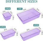 StorMiracle 10 PCS Drawer Organizer Set, 4 Varied Size Bathroom and kitchen Drawer cabinet organizer Trays, Clear Storage Bin