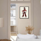 Vintage Western Cowboy Black Framed Wall Art Decor Red Wine Cowgirl Posters Burgundy Cowgirl Prints Midwest Rustic Cowboy Pai