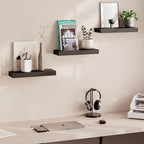 Ballucci Floating Shelves, 16" Wood Wall Shelf Set of 3, Invisible Brackets Floating Shelf for Wall Decor Living Room, Bathro