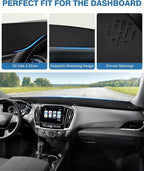FIILINES Dash Cover for Chevrolet Traverse 2018–2023, Dashboard Mat Cover Sunshade Nonslip Mesh Protector No Glare Black