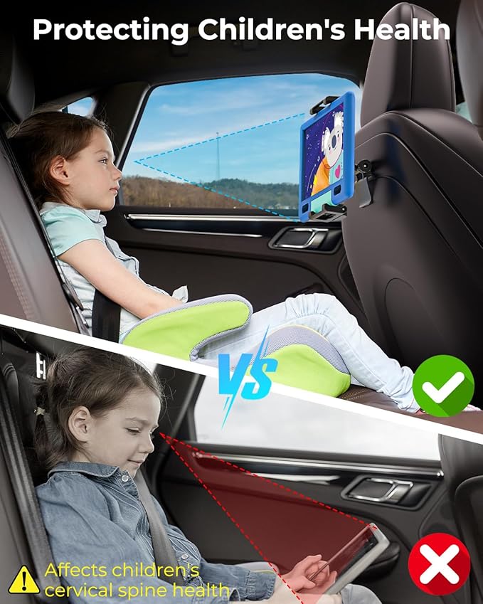 Tesla Model 3/Y Back Seat Tablet Mount Fit 6.1-15.6" Devices, 360° Adjustable Metal Ball Car Backseat Tablet Holder for iPad 12.9 Pro/Air/Mini, Galaxy Tab with Thickness Case (Deep Max 1.18'')