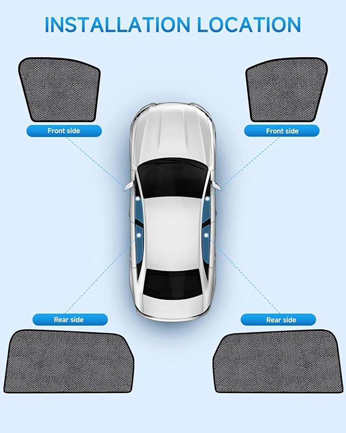 Car Window Shades for Kia Sorento(2021-2023), 4-Pack Rear Window Sun Shades for Baby – Breathable Mesh, UV & Heat Blocker, Privacy Protection for Camping, Travel, Sleep & Nursing