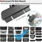APPS2Car Sturdy CD Slot Phone Mount with One Hand Operation Design, Hands-Free Car Phone Holder Universally Compatible with All iPhone & Android Cell Phones, for Smartphone Mobile (Faux Leather)