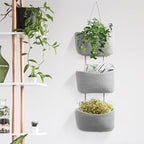 TeoKJ Over the Door Hanging Basket, 3-Tier Woven Cotton Wall-Mounted Storage Organizer Bag Decorative Hanging Nursery Baskets