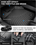 Powerty Floor Mats for 2023 2024 2025 2026 Honda HR-V HRV Accessories All Weather Floor Liner 3D TPE 1st & 2nd Row Floor Mat Heavy-Duty Floor Liners