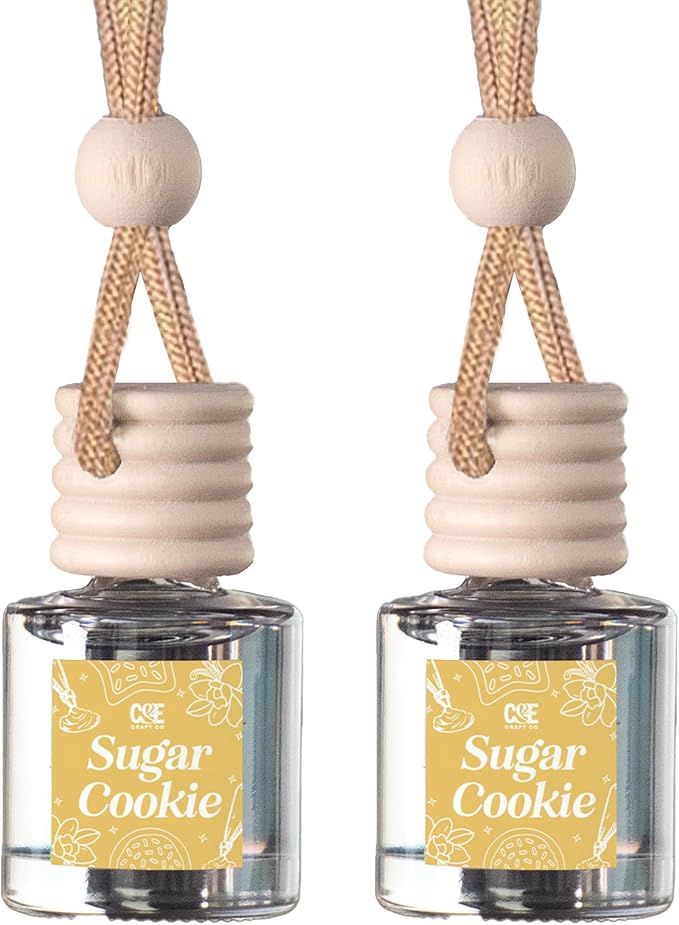 C&E Craft Co Hanging Car Air Freshener Diffuser 2 Pack, Long Lasting Fragrance Oil Car Freshener, Glass Bottle Auto Air Fresh