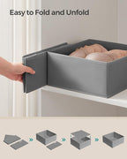SONGMICS Drawer Organizers, Dresser Divider Organizers, Set of 18, Foldable Fabric Storage Boxes for Socks, Underwear, Bras, 