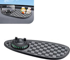 Multifunction Car Anti-Slip Mat, Storage Pad & Rotatable Phone Holder & Parking Number Plate, 11.8" x 5.4" Organizer Pad for 