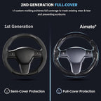 Steering Wheel Cover for Tesla Model 3 (2017-2023) / Model Y (2020-2024),Anti-Slip,Comfortable Grip, Breathable,Customized for Tesla Model 3/Y Accessories,Bright Black
