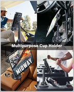 APPS2Car Tablet Holder for Car, Cup Holder Tablet Mount for Truck, Height Adjustable iPad Car Holder with 9.9" Wide Clamp for 4.7-13" iPad Pro Air Mini, Galaxy Tab, iPhone, Cell Phone