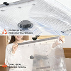 Vacuum Bags for Clothing with Rechargeable Air Pump, 20 Pack Vacuum Seal Bags for Travel, Space Saver Bags for Luggage and Su