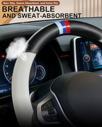 Customized Auto Car Steering Wheel Cover for X1 X2 X3 X4 X5 X6 X7 i3 i4 i5 i8 535i 740Li 335i M3 M4 M5 Z1 Z3 Z4 Z5 (Gray)