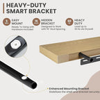 72 Inch Floating Shelves, 8 Inch Deep Floating Shelves for Wall, Hanging Shelf with Invisible Brackets, Deep Shelves for Bath