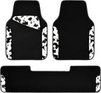 CAR PASS Waterproof Universal 3Pcs Car Floor Mats, Cow Print Car Mats Fit for SUV,Vans,sedans, Trucks,Set of Vehicles Car Car