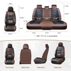 Coverado Car Seat Covers Full Set, Seat Covers for Cars, Front Seat Covers and Back Seat Cover Waterproof Leather Automotive 