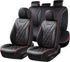 Coverado Car Seat Covers Full Set, Seat Covers for Cars, Waterproof Leather Automotive Seat Cover, Universal Car Interior Pro