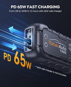 YaberAuto Jump Starter 8000A 65W Fast Charging (All Gas/12.0L Diesel) Portable Car Battery Jump Starter Pack, Jump Box Car