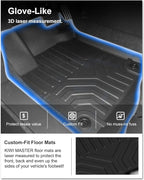 KIWI MASTER Floor Mats for 2017-2022 Honda CR-V, Custom Fit All Weather Car Mats, Heavy Duty TPE Floor Liners, Front & Rear 2 Row, Black