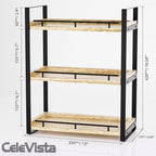 Bathroom Counter Organizer, 3 Tier Wood Countertop Shelf for Vanity, Skincare, Makeup, Kitchen Coffee and Sink Storage, with 