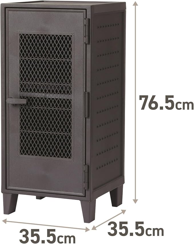 Tenma Locker-Shaped Storage Box with Mesh Doors That Can Be Assembled, Fitzpeg Cabinet, Mesh, Retro, Cute, Vertical Storage, 