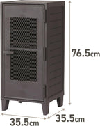 Tenma Locker-Shaped Storage Box with Mesh Doors That Can Be Assembled, Fitzpeg Cabinet, Mesh, Retro, Cute, Vertical Storage, 