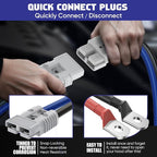 2/0 Gauge 30 FT Heavy Duty Jumper Cables, 1500Amp Quick Connect Booster Cables for 12V & 24V Cars, SUVs and Trucks, Kit with Carry Case, Gloves, Brushes