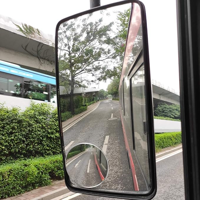 2PCS Large Stick-on Convex Blind Spot Mirror, 3.75" HD Glass Big Round Convex Rear View Mirror, Strong Adhesive for Car, Van, SUV and Trucks (3-3/4"(95mm), Frameless)