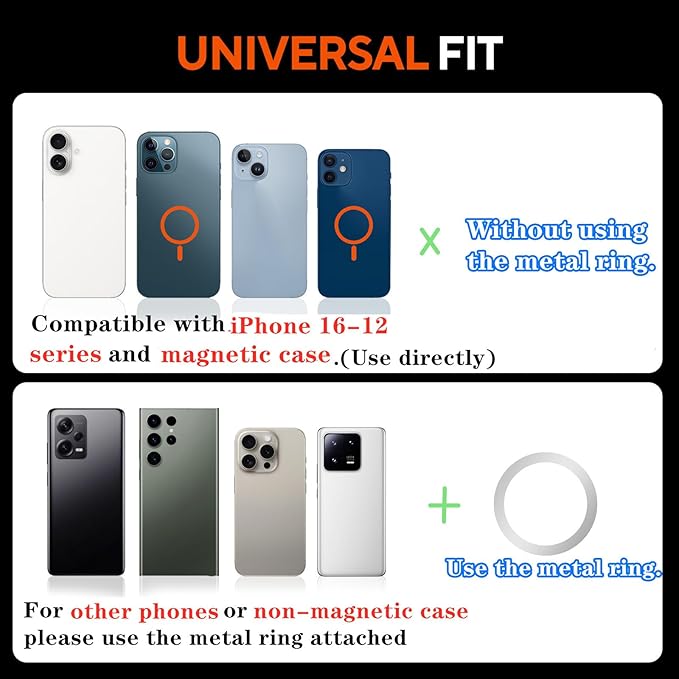 Gym Magnetic Phone Holder with Magnet Base Attach to Metal Surface, 360° Rotatable Gym Phone Holder Magnet Mount for Workout Recording, Compatible with MagSafe iPhone 17-12