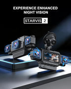 Dash Cam Front and Rear, 4-Channel 360° Coverage Car Dash Camera with STARVIS 2 Night Vision, GPS, 5.8GHz WiFi, 24H Parking M