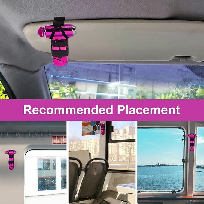 Car Safety Hammer, 3 in 1 Emergency Escape Tool with Window Breaker and Seat Belt Cutter, Window Glass Hammer, Road Trip Esse